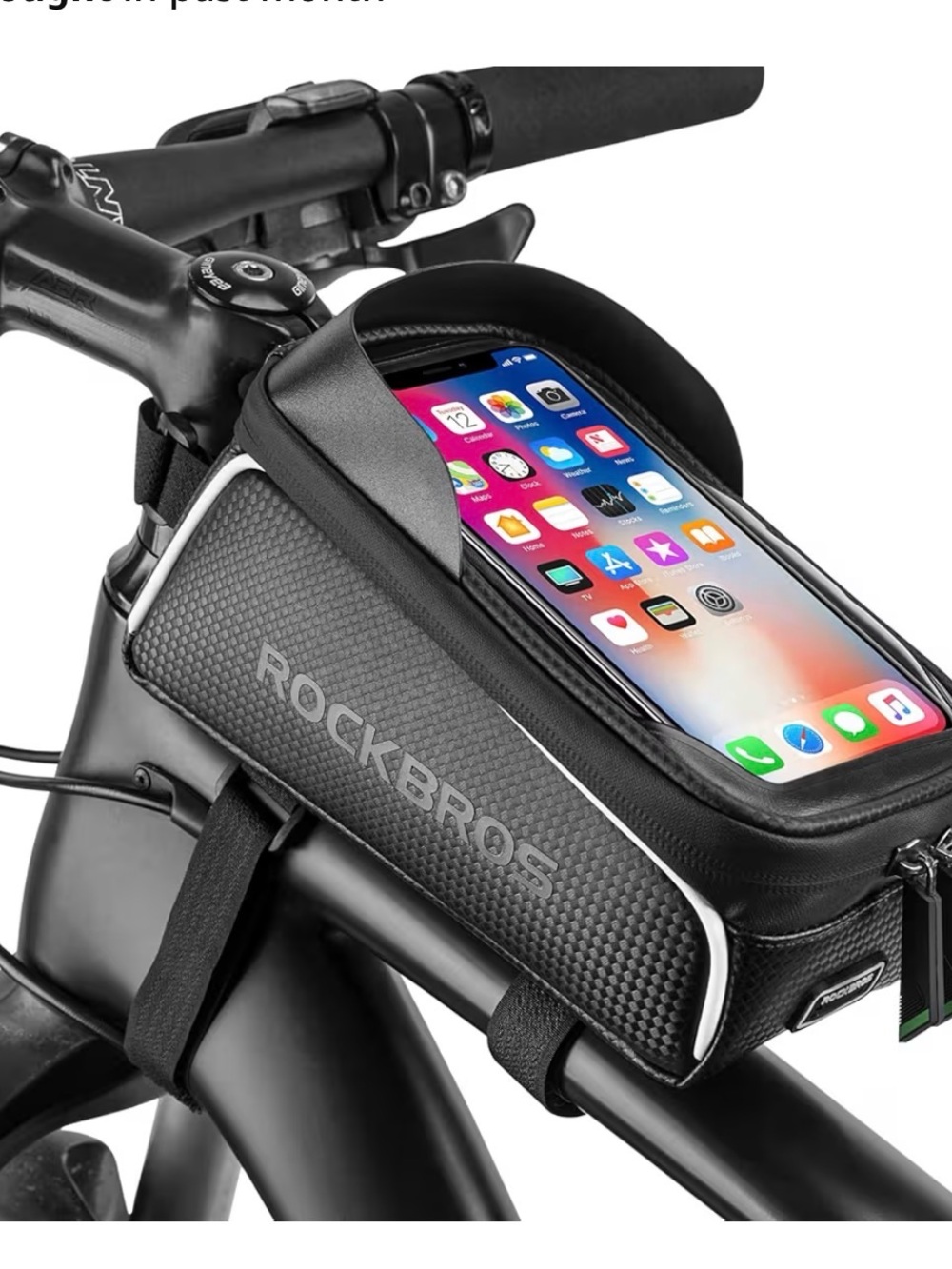 ROCKBROS Bike Top Tube Phone Bag - Black
